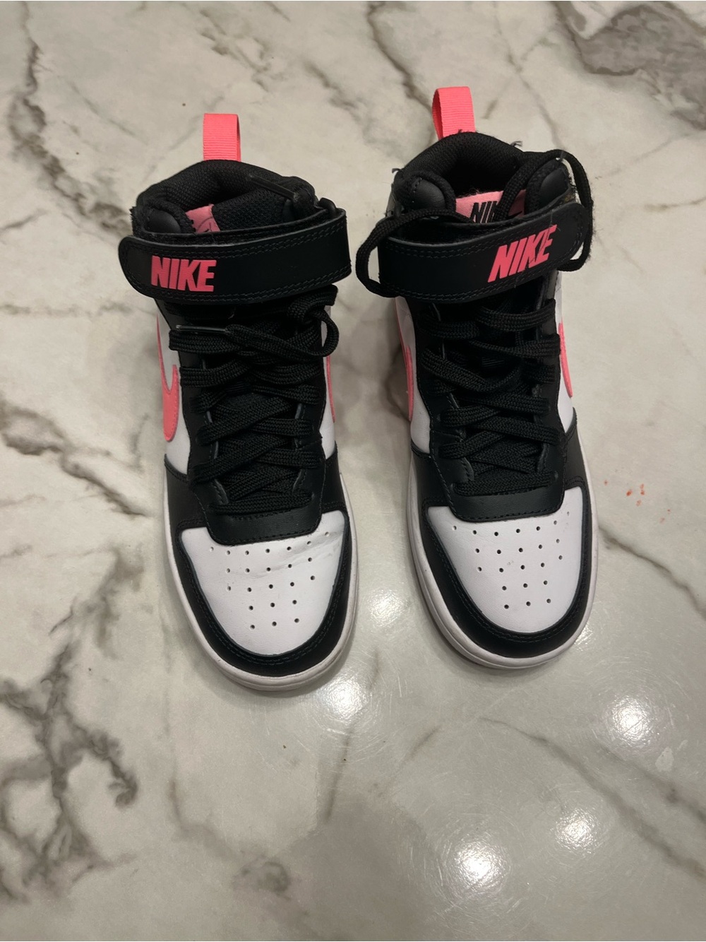 Nike Kids Black, White & Pink High-Top Sneakers